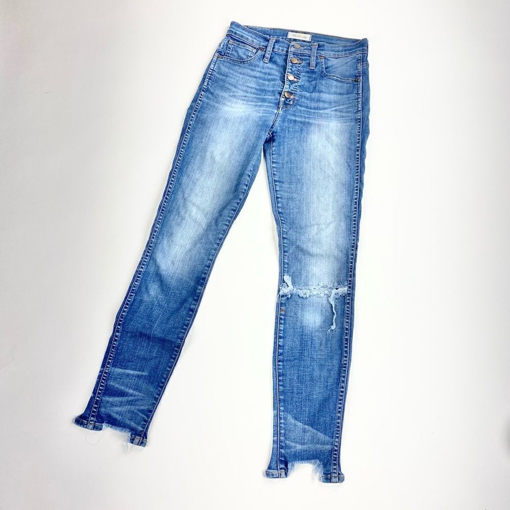 Madewell 10” high rise skinny strait button fly jeans 27